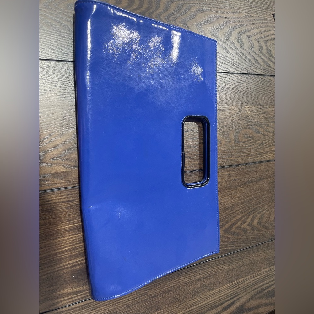Blue Patent Leather Clutch